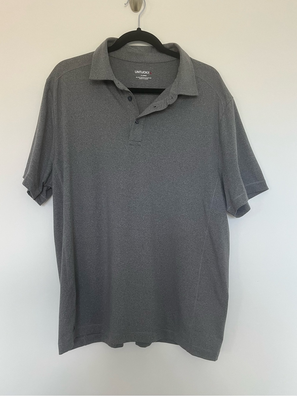 UNTUCKit Men's Heather Gray Polo Shirt